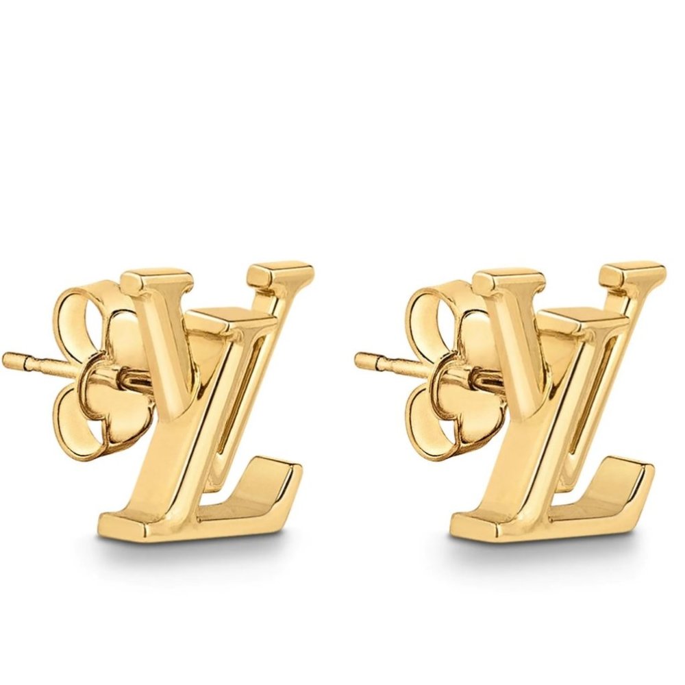 NWT LV Iconic Earrings Gold Metal